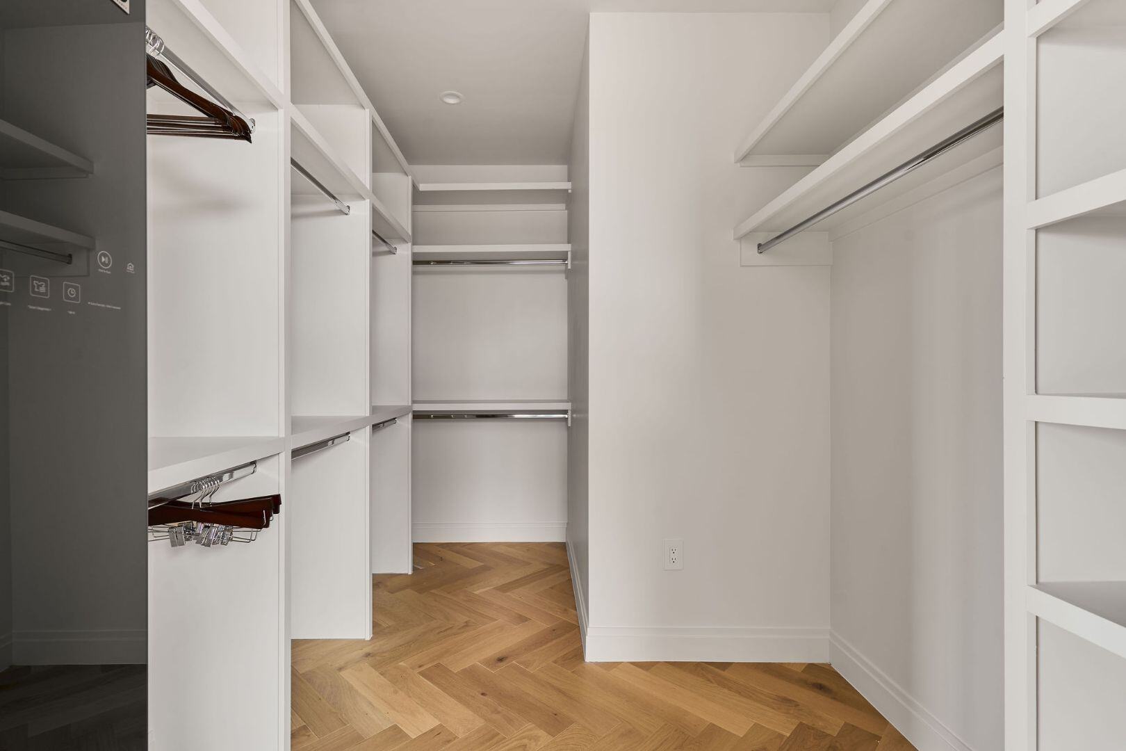 Spacious walk-in closet with built-in storage. Austin, TX | CKN Homes